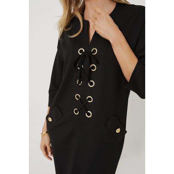 Tuckernuck Black Ellington Dress Small Classic Elegant Minimalist Contemporary - Picture 2 of 15